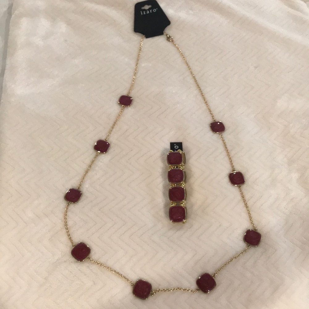 Izaro Necklace with matching elastic bracelet-NWT